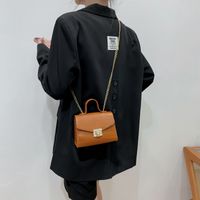 Streetwear Solid Color Square Buckle Chain Bag main image 4
