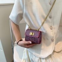 Women's Mini Pu Leather Solid Color Vintage Style Metal Button Square Buckle Crossbody Bag main image 5