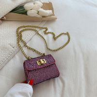Women's Mini Pu Leather Solid Color Vintage Style Metal Button Square Buckle Crossbody Bag sku image 3