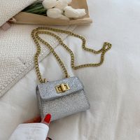 Women's Mini Pu Leather Solid Color Vintage Style Metal Button Square Buckle Crossbody Bag sku image 5