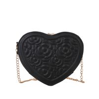 Women's Medium Pu Leather Solid Color Streetwear Heart-shaped Zipper Crossbody Bag main image 2