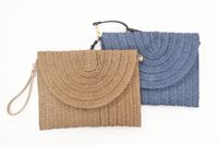 Straw Solid Color Square Weave Evening Bags main image 2