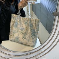 Streetwear Floral Square Magnetic Buckle Tote Bag main image 4