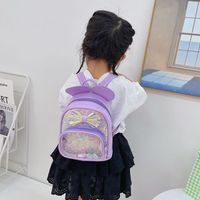 Cute Bow Knot Sequins Square Zipper Functional Backpack main image 5