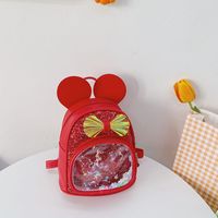 Cute Bow Knot Sequins Square Zipper Functional Backpack sku image 1