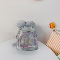 Cute Bow Knot Sequins Square Zipper Functional Backpack sku image 5
