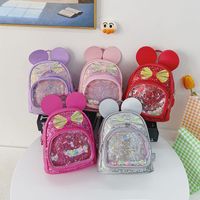 Cute Bow Knot Sequins Square Zipper Functional Backpack main image 1