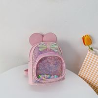 Cute Bow Knot Sequins Square Zipper Functional Backpack sku image 3
