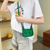 Women's Small Pu Leather Solid Color Streetwear Square Magnetic Buckle Crossbody Bag main image 4