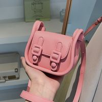 Women's Small Pu Leather Solid Color Streetwear Square Magnetic Buckle Crossbody Bag sku image 2