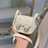 Women's Small Pu Leather Solid Color Streetwear Square Magnetic Buckle Crossbody Bag sku image 1