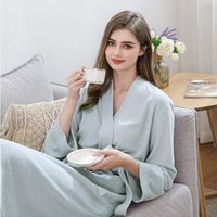 Style Simple Couleur Unie Polyester Ceinture Pyjamas main image 6
