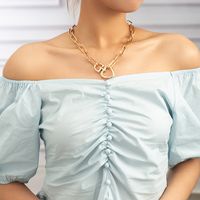 Fashion Star Moon Copper Inlay Zircon Layered Necklaces 1 Piece sku image 7