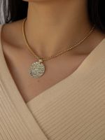 Fashion Water Ripples Alloy Plating Pendant Necklace main image 4