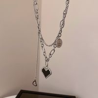 Fashion Letter Heart Shape Titanium Steel Necklace Layered Titanium Steel Stainless Steel Necklaces 1 Piece main image 1