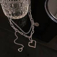 Fashion Letter Heart Shape Titanium Steel Necklace Layered Titanium Steel Stainless Steel Necklaces 1 Piece main image 4