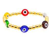 Bohemian Glass Beads Rainbow Female Natural Shell Glass Eye Bracelet Set sku image 26
