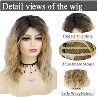 Women's Fashion Gradient Color Weekend High Temperature Wire Side Points Curls Wigs main image 3