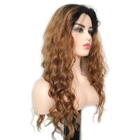 Women's Fashion Brown Party High Temperature Wire Centre Parting Long Curly Hair Wigs main image 4