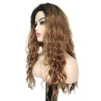 Women's Fashion Brown Party High Temperature Wire Centre Parting Long Curly Hair Wigs main image 5