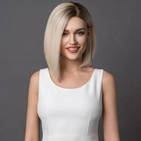 Women's Elegant Gradient Color Party High Temperature Wire Centre Parting Straight Hair Wigs main image 1