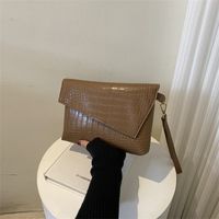 Women's Large Summer Pu Leather Solid Color Fashion Square Flip Cover Clutch Bag main image 4