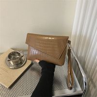 Women's Large Summer Pu Leather Solid Color Fashion Square Flip Cover Clutch Bag sku image 3