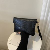 Women's Large Summer Pu Leather Solid Color Fashion Square Flip Cover Clutch Bag sku image 1