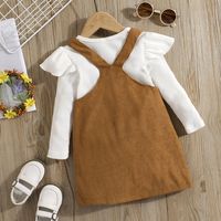 Fashion Solid Color Cotton Girls Clothing Sets main image 5