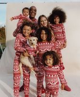 Vintage-stil Farbblock Polyester Streifen Hosen-sets Anzug Bluse Familie Passenden Outfits main image 1