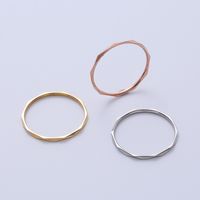 Simple Style Solid Color Stainless Steel Rings Plating Stainless Steel Rings main image 2