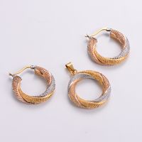 Exaggerated Twist Titanium Steel Plating Women's Earrings Necklace 1 Set main image 1