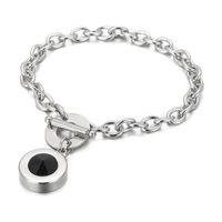 Fashion Round Titanium Steel Bracelets Plating Inlay Satellite Stone Stainless Steel Bracelets sku image 1