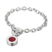 Fashion Round Titanium Steel Bracelets Plating Inlay Satellite Stone Stainless Steel Bracelets main image 4