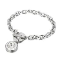 Fashion Round Titanium Steel Bracelets Plating Inlay Satellite Stone Stainless Steel Bracelets sku image 2