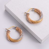 Exaggerated Twist Titanium Steel Plating Women's Earrings Necklace 1 Set main image 3