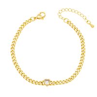 Fashion Heart Shape Copper Bracelets Inlay Zircon Copper Bracelets sku image 1