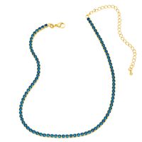 Mode Mehrfarbig Bunt Kupfer Überzug Inlay Zirkon Halskette main image 5