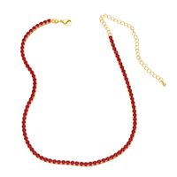 Mode Mehrfarbig Bunt Kupfer Überzug Inlay Zirkon Halskette main image 2