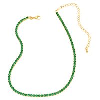 Mode Mehrfarbig Bunt Kupfer Überzug Inlay Zirkon Halskette sku image 2