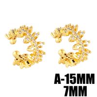 Fashion C Shape Inlay Copper Zircon 18k Gold Plated Ear Clips main image 2
