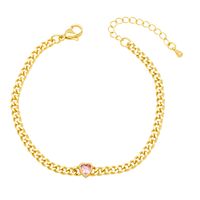 Fashion Heart Shape Copper Bracelets Inlay Zircon Copper Bracelets sku image 4