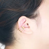 Fashion Irregular Copper Ear Clips Inlay Zircon Copper Earrings main image 2
