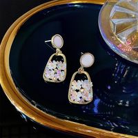 Sweet Flower Alloy Sequins Women's Drop Earrings main image 1