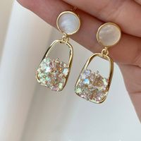 Sweet Flower Alloy Sequins Women's Drop Earrings main image 3