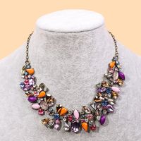 Fashion Colorful Petals Gemstone Alloy Necklace Wholesale sku image 2