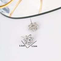 Simple Style Flower Copper Gold Plated Zircon Ear Studs 1 Pair main image 2