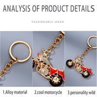 Cool Style Motorcycle Alloy Plating Inlay Rhinestones Keychain main image 3