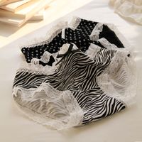 Stripe Cotton Spandex Modal Breathable Mid Waist Elastic Waist Briefs Panties main image 2