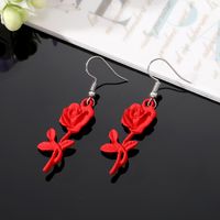 Retro Rose Alloy Stoving Varnish Alloy Women's Earrings Necklace 1 Pair sku image 3